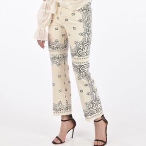 TORY BURCH Bandana Paisley Print Boot-Cut Jeans 24